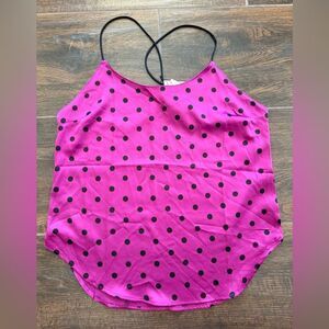 VICTORIA'S SECRET raspberry Swiss Dot
Racerback Satin Camisole top NWT SZ XS